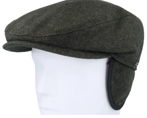 Best Wigéns Ivy Slim Cap Ear Flap Olive Melange Flat Cap -