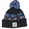 Pom Beanies-Rip Curl Jacquard Tall Beanie Black Pom -