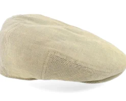 Flat Caps-Stetson Kent Cotton/Linen Tan Flat Cap -
