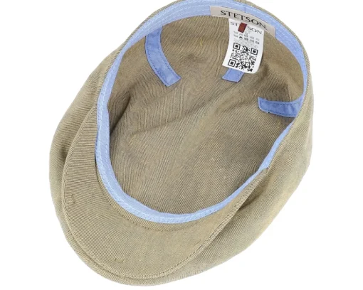 Flat Caps-Stetson Kent Cotton/Linen Tan Flat Cap -