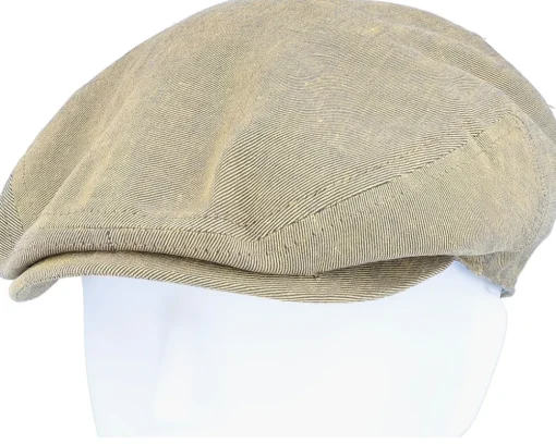 Flat Caps-Stetson Kent Cotton/Linen Tan Flat Cap -