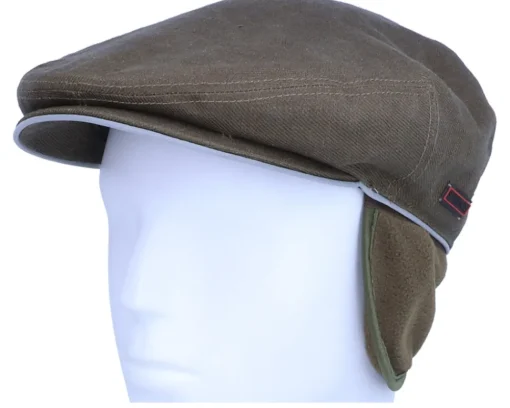 Flat Caps-Stetson Kent Ef Outdoor Olive Earflap Flat Cap -