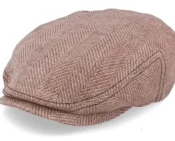 Hot Lierys Kent Herringbone Linen Red Flat Cap -