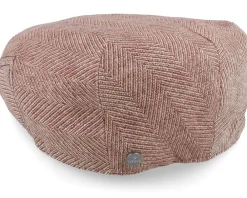 Hot Lierys Kent Herringbone Linen Red Flat Cap -