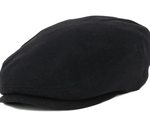 Flat Caps-Stetson Kent Wool EF Black Flat Cap -
