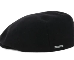 Flat Caps-Stetson Kent Wool EF Black Flat Cap -