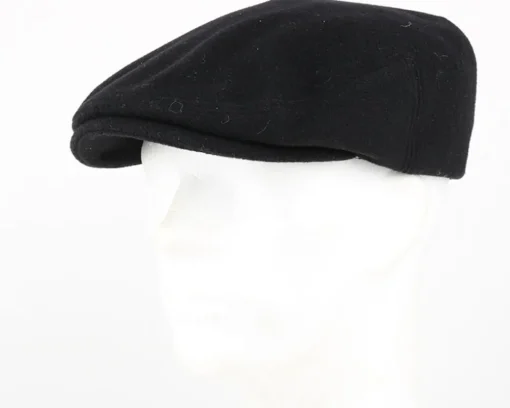 Flat Caps-Stetson Kent Wool EF Black Flat Cap -