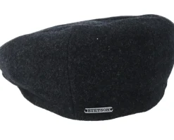 New Stetson Kent Wool/Cashmere Black Flat Cap -