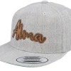 Discount Kiddo Cap Kids Alma Engraved Patch Heather Snapback - Grey