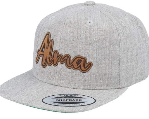 Discount Kiddo Cap Kids Alma Engraved Patch Heather Snapback - Grey