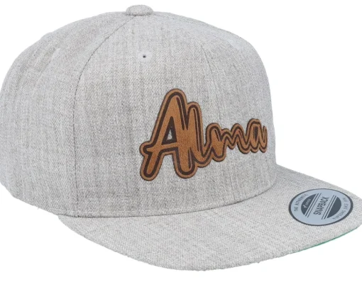 Discount Kiddo Cap Kids Alma Engraved Patch Heather Snapback - Grey