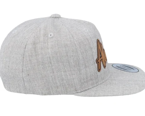 Discount Kiddo Cap Kids Alma Engraved Patch Heather Snapback - Grey