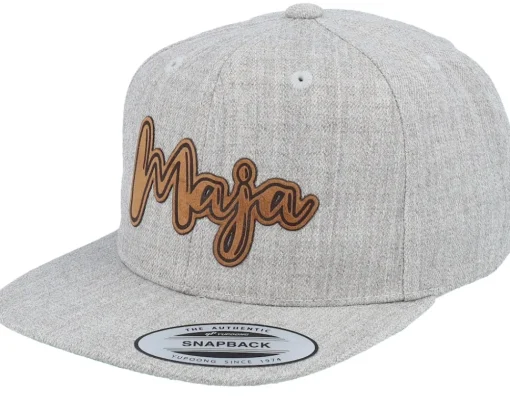 Discount Kiddo Cap Kids Alma Engraved Patch Heather Snapback - Grey