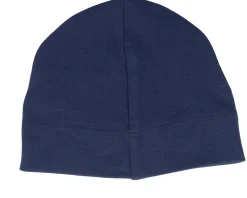 Traditional Beanies | Organic Beanies-Babybugz Kids Baby With Engraved Suede Patch Nautical Navy Beanie - Blue