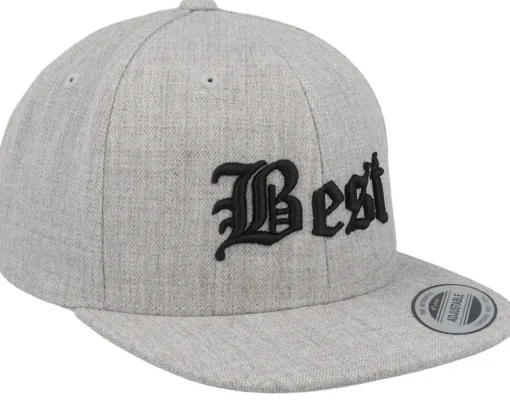 Kids-Kiddo Cap Kids Best Old English 3d Heather Snapback - Grey