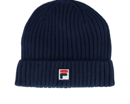 Cuff Beanies-Fila Kids Bokaro Warm Beanie With F-box Black Iris Cuff -