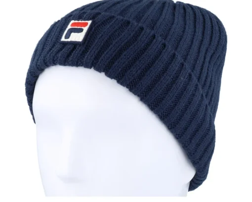 Cuff Beanies-Fila Kids Bokaro Warm Beanie With F-box Black Iris Cuff -