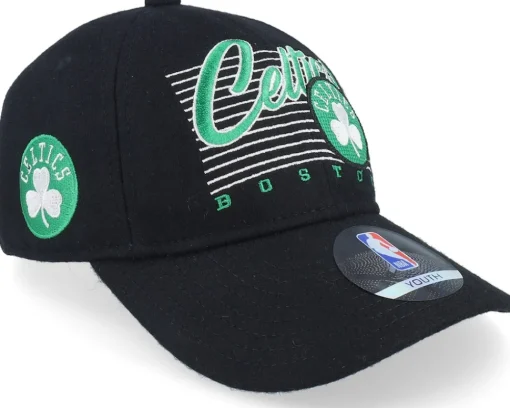Clearance Outerstuff Kids Boston Celtics Retro Wooly Black Dad Cap -
