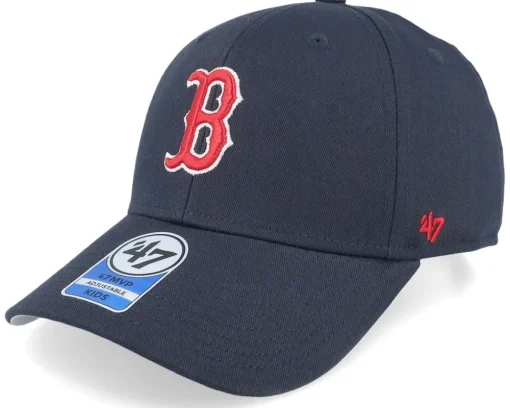 Kids-47 Brand Kids Boston Red Sox Raised Basic Mvp Navy Adjustable -
