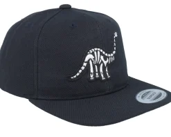 Snapback | Kids-Kiddo Cap Kids Brachiosaurus Skeleton Patch Black Snapback -