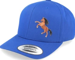 Adjustable | Kids-Kiddo Cap Kids Brown Horse Royal Adjustable - Blue