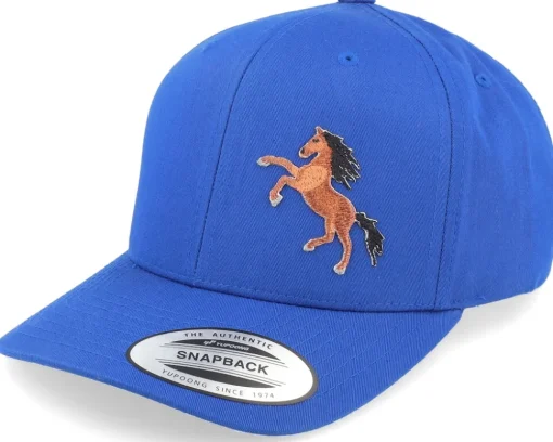 Adjustable | Kids-Kiddo Cap Kids Brown Horse Royal Adjustable - Blue
