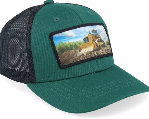 Kids-Kiddo Cap Kids Bulldozer Patch /Black Trucker - Green