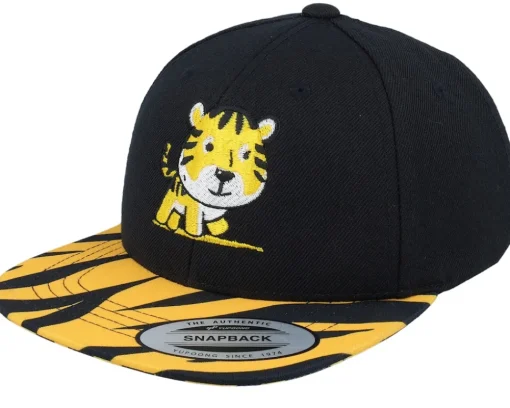 Best Kiddo Cap Kids Cute Baby Tiger Black Snapback -
