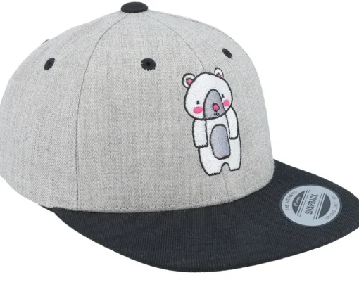 Kids-Kiddo Cap Kids Cute Bear Black/Grey Snapback -