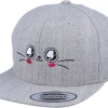 Snapback-Kiddo Cap Kids Cute Eyes Heather Grey Snapback -