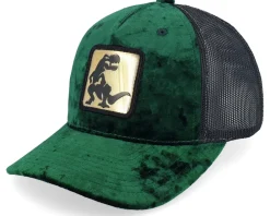 Velvet Caps | Kids-Calza Pennello Kids Dino Gold Patch Velvet Green/Black A-Frame Trucker -