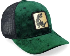 Velvet Caps | Kids-Calza Pennello Kids Dino Gold Patch Velvet Green/Black A-Frame Trucker -