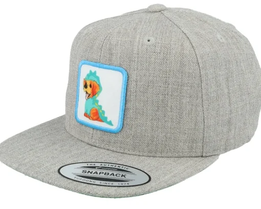 Best Kiddo Cap Kids Dog With Dino Costume Heather Grey Snapback -