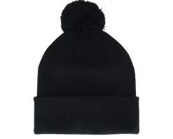 Pom Beanies-Beechfield Kids Engraved Suede Patch Pom - Black