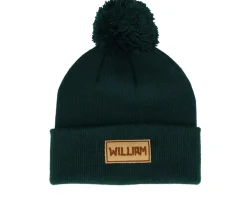 Pom Beanies-Beechfield Kids Engraved Suede Patch Pom - Black