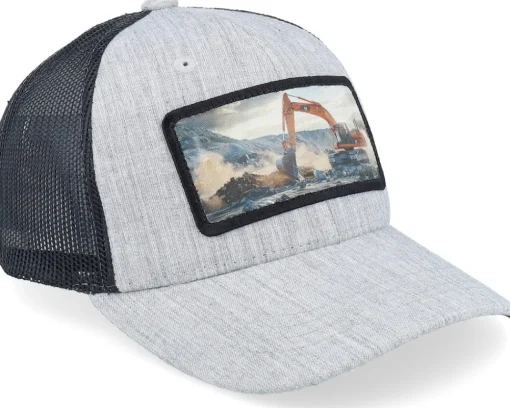 Trucker | Kids-Kiddo Cap Kids Excavator Patch Heather /Black Trucker - Grey