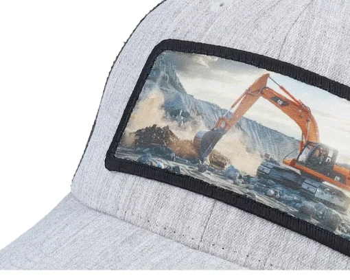 Trucker | Kids-Kiddo Cap Kids Excavator Patch Heather /Black Trucker - Grey
