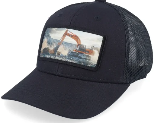 Trucker | Kids-Kiddo Cap Kids Excavator Patch Heather /Black Trucker - Grey