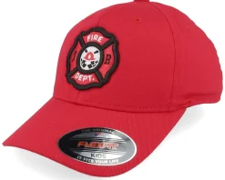 Hot Kiddo Cap Kids Fire Fighter Junior 3d Patch Red Flexfit -