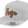 Fashion Kiddo Cap Kids Freja Engraved Patch Heather Snapback - Grey
