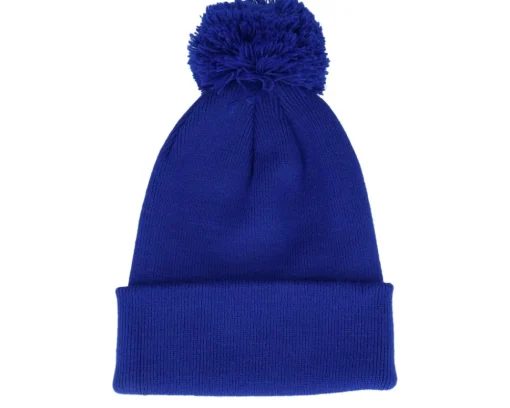 Pom Beanies | Blank Beanies-Beechfield Kids French Navy Junior Pom - Blue