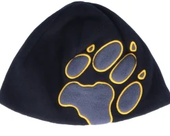 Outdoor | Traditional Beanies-Jack Wolfskin Kids Front Paw Black Beanie -