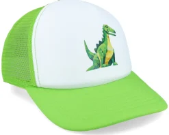 Kids-Kiddo Cap Kids Geometry Dinosaur Limegreen/White Foam Trucker - Green, White