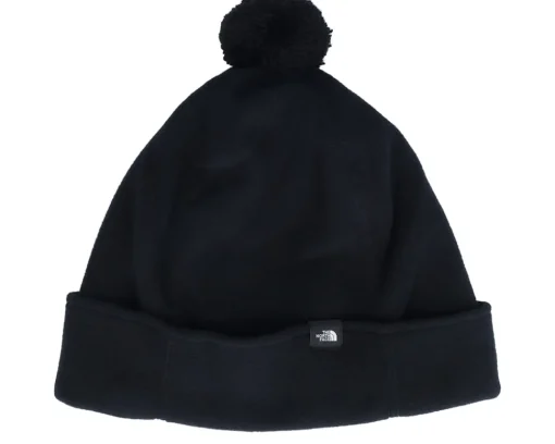 Kids-The North Face Kids Glacier Beanie Black Pom -