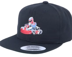 Kids-Kiddo Cap Kids Gokart Racer Black Snapback -