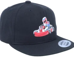 Kids-Kiddo Cap Kids Gokart Racer Black Snapback -