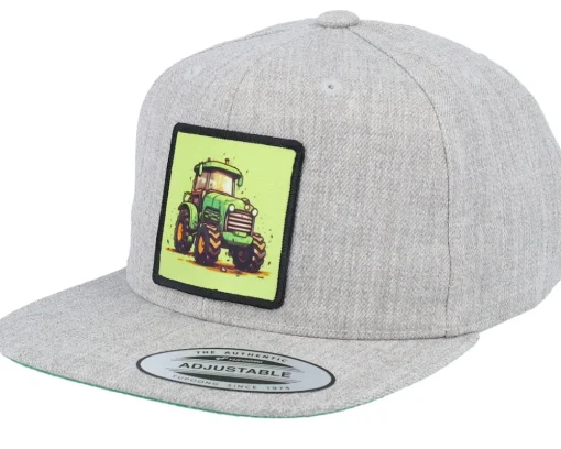 Snapback | Kids-Kiddo Cap Kids Green Tractor Grey Snapback -