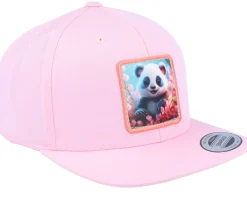 Kids-Kiddo Cap Kids Happy Panda Snapback - Pink