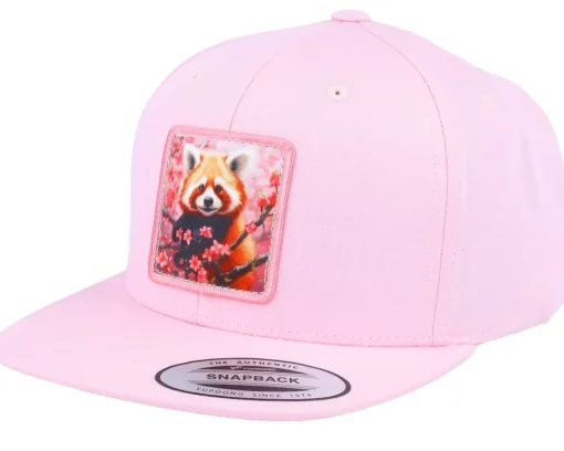 Kids-Kiddo Cap Kids Happy Panda Snapback - Pink