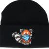 Cuff Beanies-Kiddo Cap Kids Hatsie The Red Panda Black Beanie -